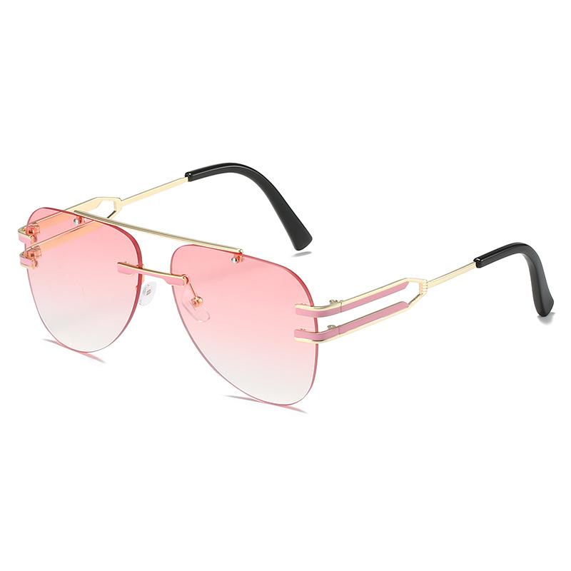 Pilot frameless European and American style sunglasses, fashionable personalized star sunglasses for women
