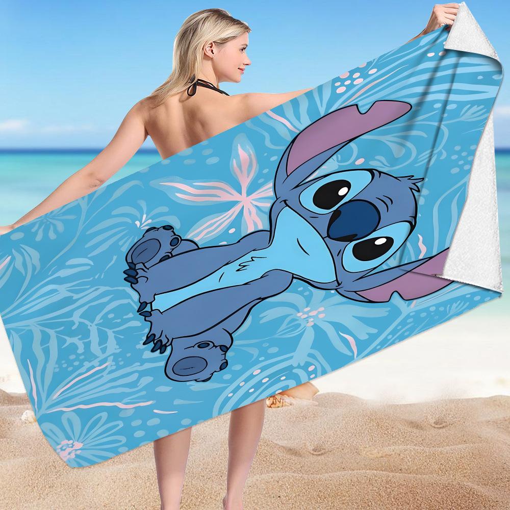 Stitch Zai Animation Beach Towel Microfiber Double-Sided Fleece Beach Towel Bath Towel Variety Square Towel Beach Towel