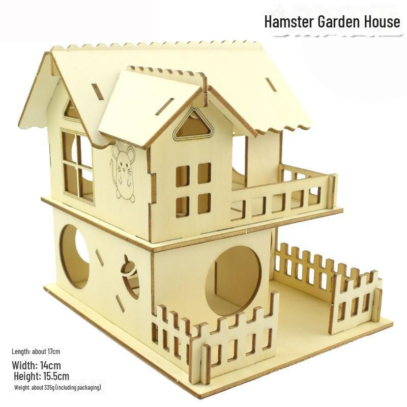 Chinese Style Hamster Villa: Cage, Stairs, Toys, Golden Bear Springboard, Ladder, Nest, Furniture, Fence.