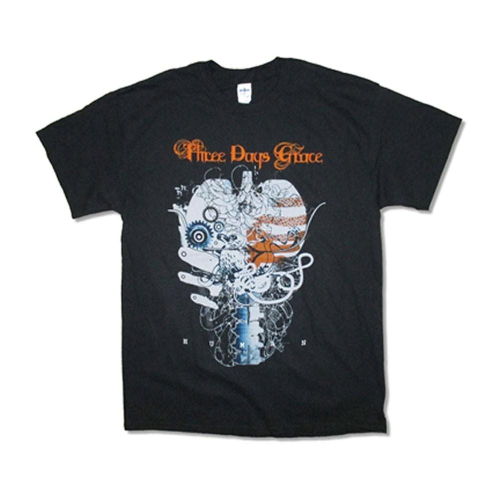 Men s Three Days Grace Lungs 2015 Tour T-Shirt Mens Womens Tees Top Black 4XL