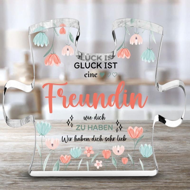 2D Flat Acrylic Decorative Sign and Ornament,Floral Accent,Motivate Close Friends,Show Gratitude and Affection, Desk Living Room Acrylic Decoration