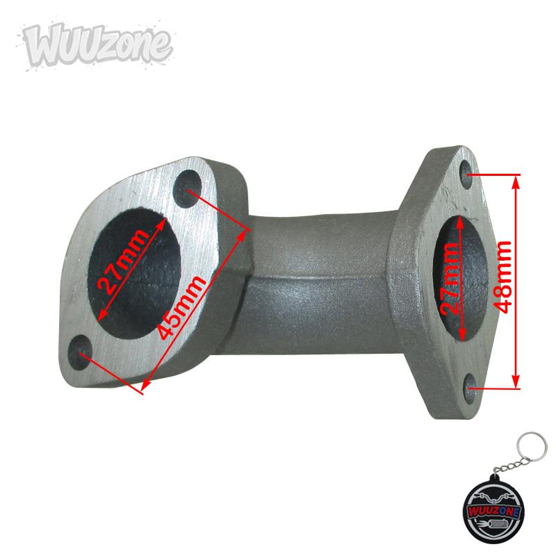 WUUzone Angled 30° 27mm Intake Manifold Pipe YX-02 For 125cc 140cc 150cc 160cc Pit Dirt Bike Motorcycle