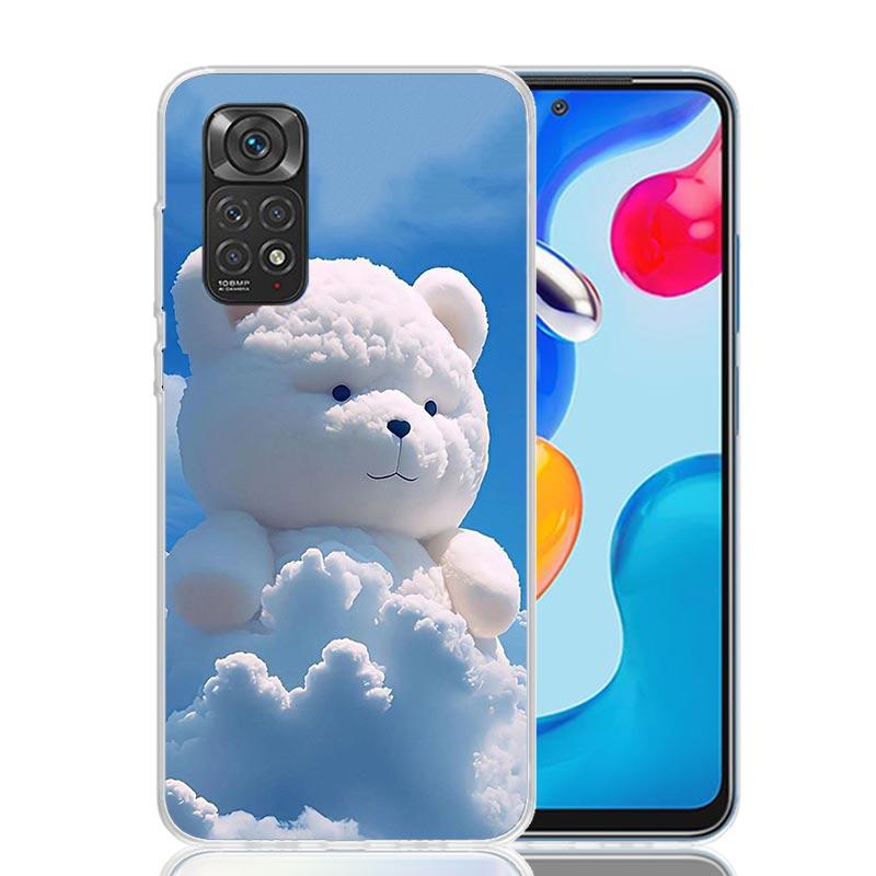 

Sunny Clouds Teddy Bear Phone Case For Xiaomi Redmi Note 13 14 15 Pro Plus 12S 12 14S 11S 11E 10 10S 11 11T 5G 4G Cover Coque Re Redmi Note 14S