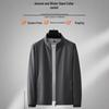 Men's Plus Size Waterproof Zipper Jacket - Stand Collar, Autumn/Winter, Middle-Aged Casual Thin Top