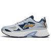 Li Ning Cushioning Slip Resistant Abrasion Resistant Low Top Running Shoes Men's Gray Green ARLQ001-8
