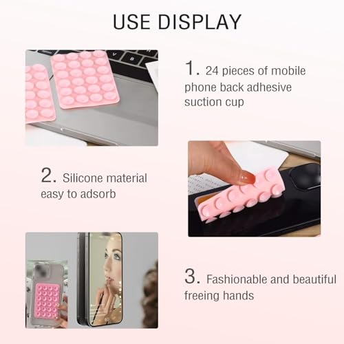 3-piece Set of Double-sided Silicone Suction Cup Mobile Phone Fixing Pads 24 Sets of Anti-skid Adsorption Brackets Multi-scene Handheld Mobile Phone