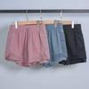 Women's Breathable Summer Yoga and Running Set: Loose Fit, Quick-Drying Shorts with Short Sleeves.