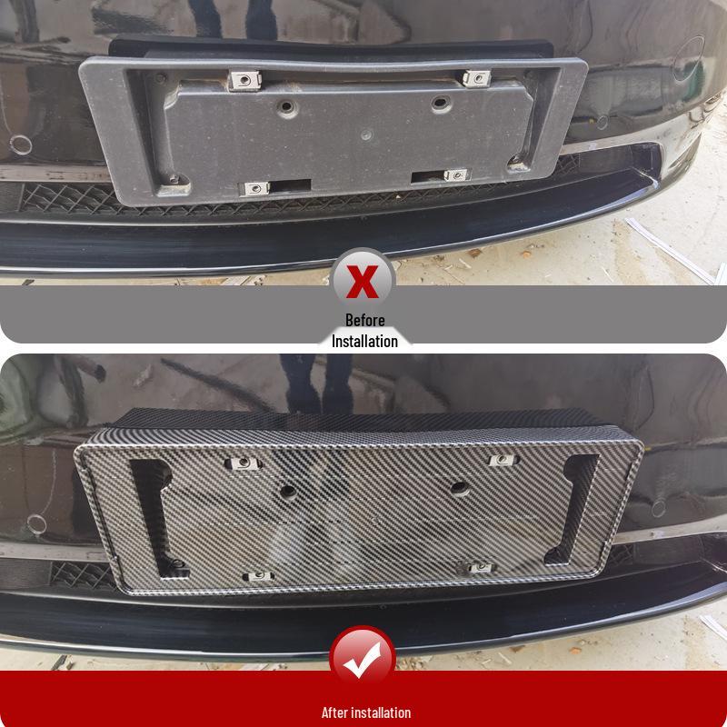 Tesla Model Y Carbon Fiber License Plate Frame (2019-June 2022) Raw Clip-on License Plate Frame