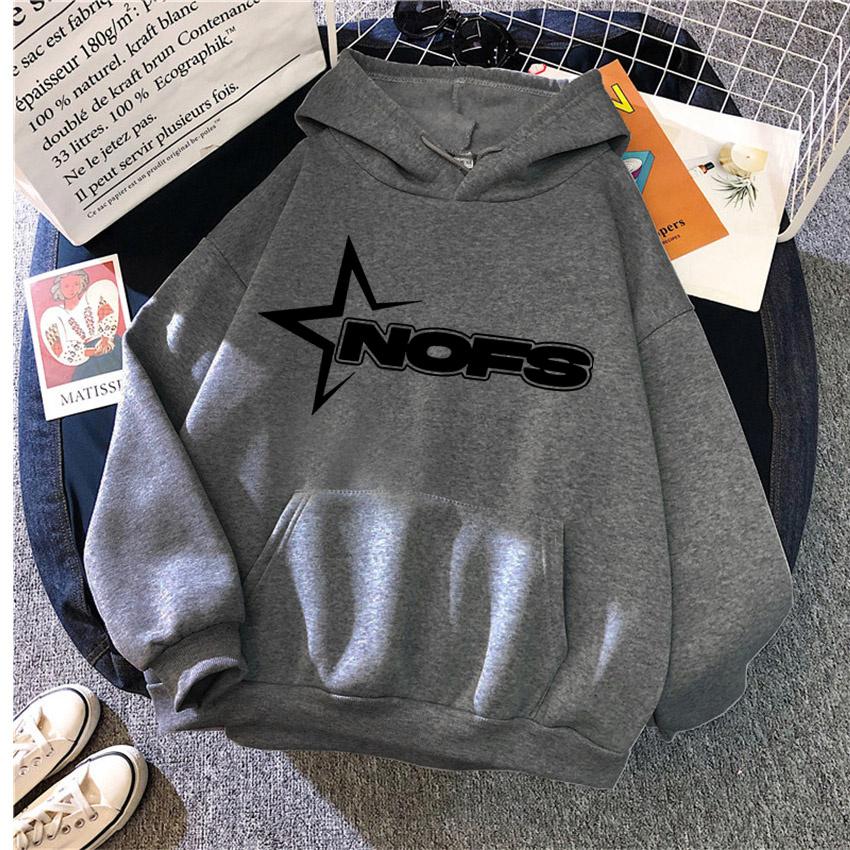 Winter Fashion Womens Hoodie NOFS Print Pullover Streetwear Hoodies Women Hip Hop Fleece Harajuku Y2K Unisex Sweatshirts Tops