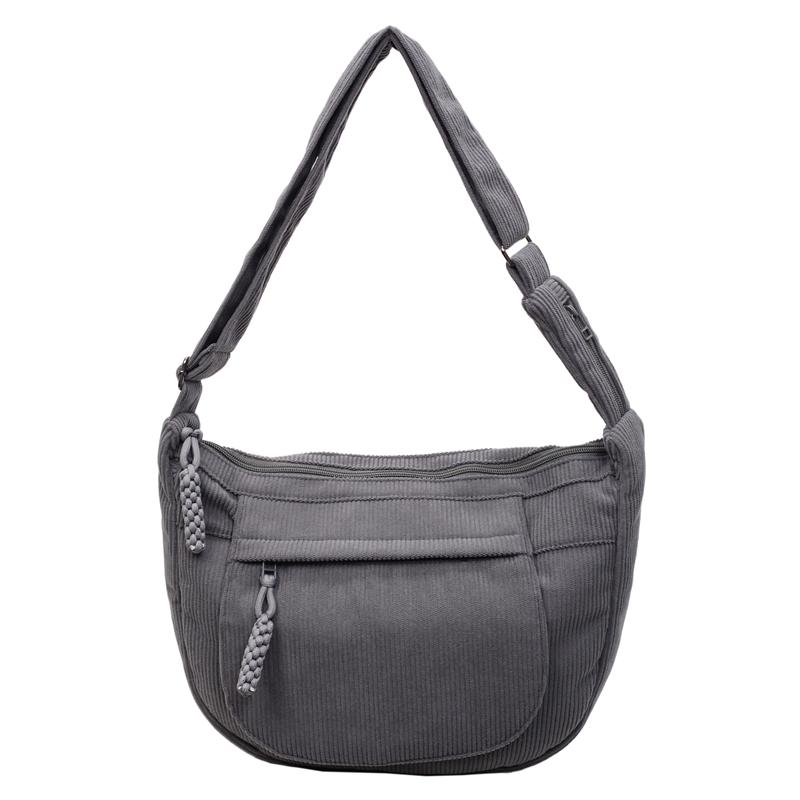 Borsa a spalla in velluto a coste da donna borsa a tracolla a tinta unita