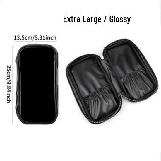 Black Foldable Makeup Brush Bag, Large Capacity, 14-40 Slots