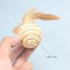 Cat Feather Wand Toy With Jute Ball Bell Interactive Play Dental Care Mental Stimulation