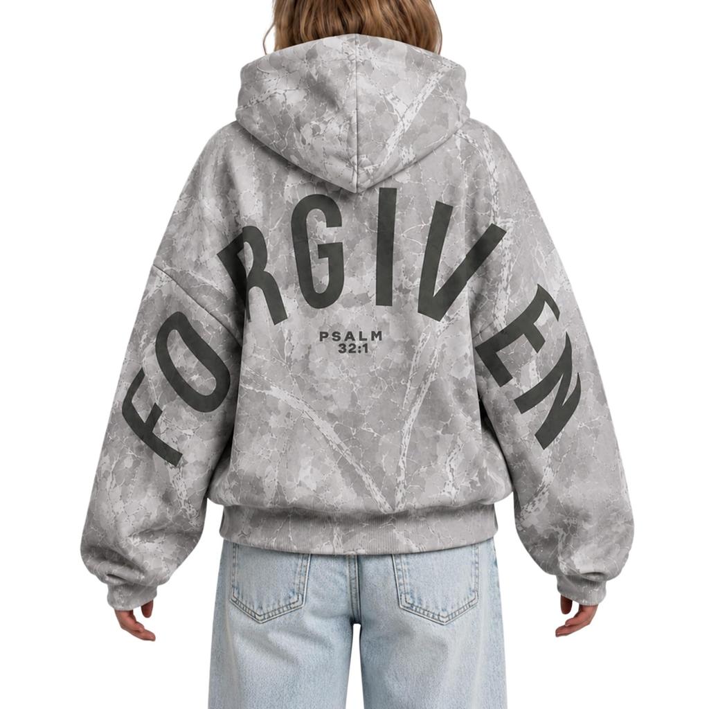 Unisex Letter Camouflage Print Hoodie - Winter Long Sleeve Pullover