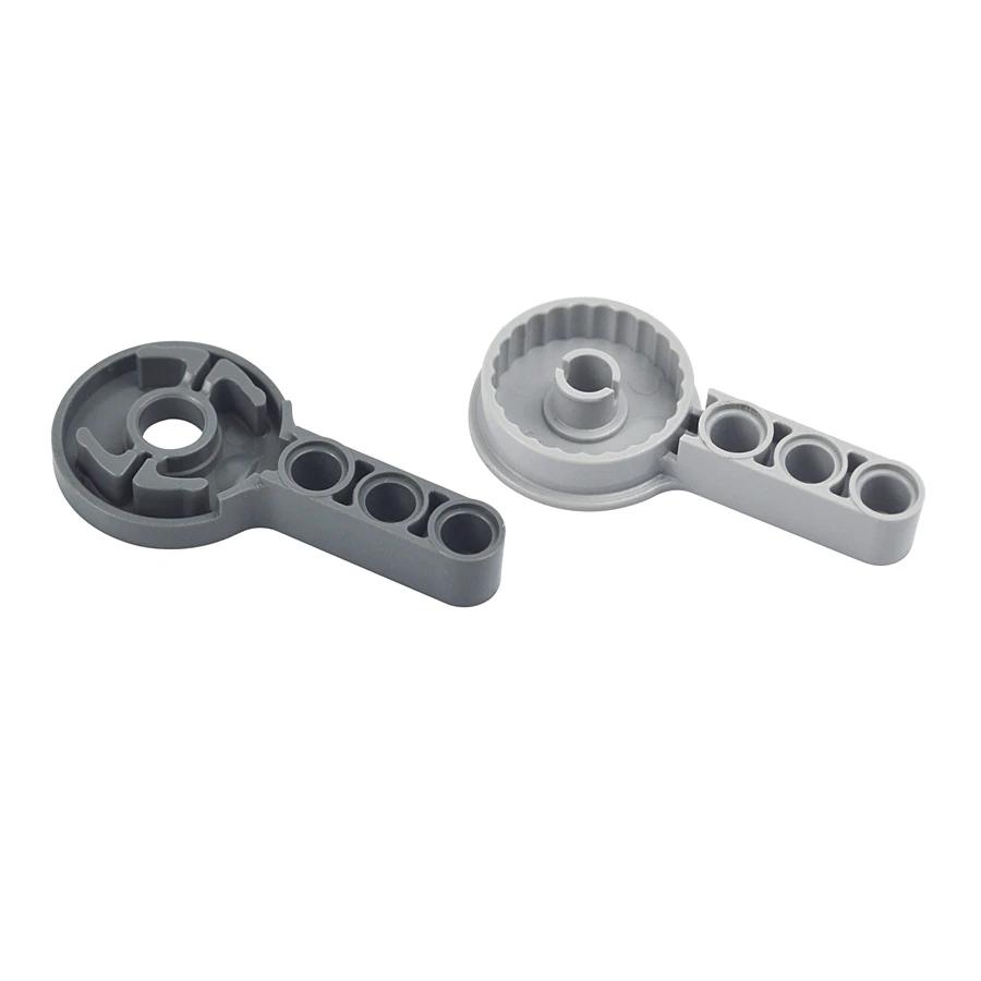 4SET MOC Building Block Round Rotation Joint Disk with 3M Beam Technical Parts Compatible with 44224 44225 for Kid Toys