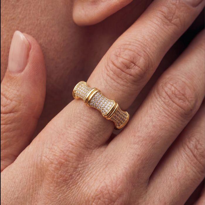 Ring - LUXENTER - Rechi - 18 Carat Yellow Gold - Zircon (zirconium Oxide) - Width 17 Mm