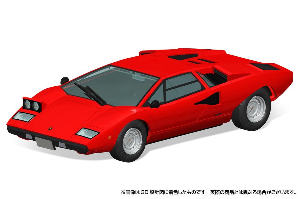 Aoshima Bunka Kyozai Die Snap-Kit-Serie Lamborghini Countach LP400 Roter Kunststoffmodellbausatz (AOSHIMA) 1/32 Vorgefärbt 20-A