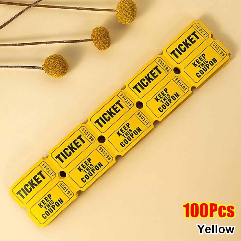 100Pcs For Classroom Raffle Tickets Drink Events Lottery Roll Durable Celebration Event Tickets