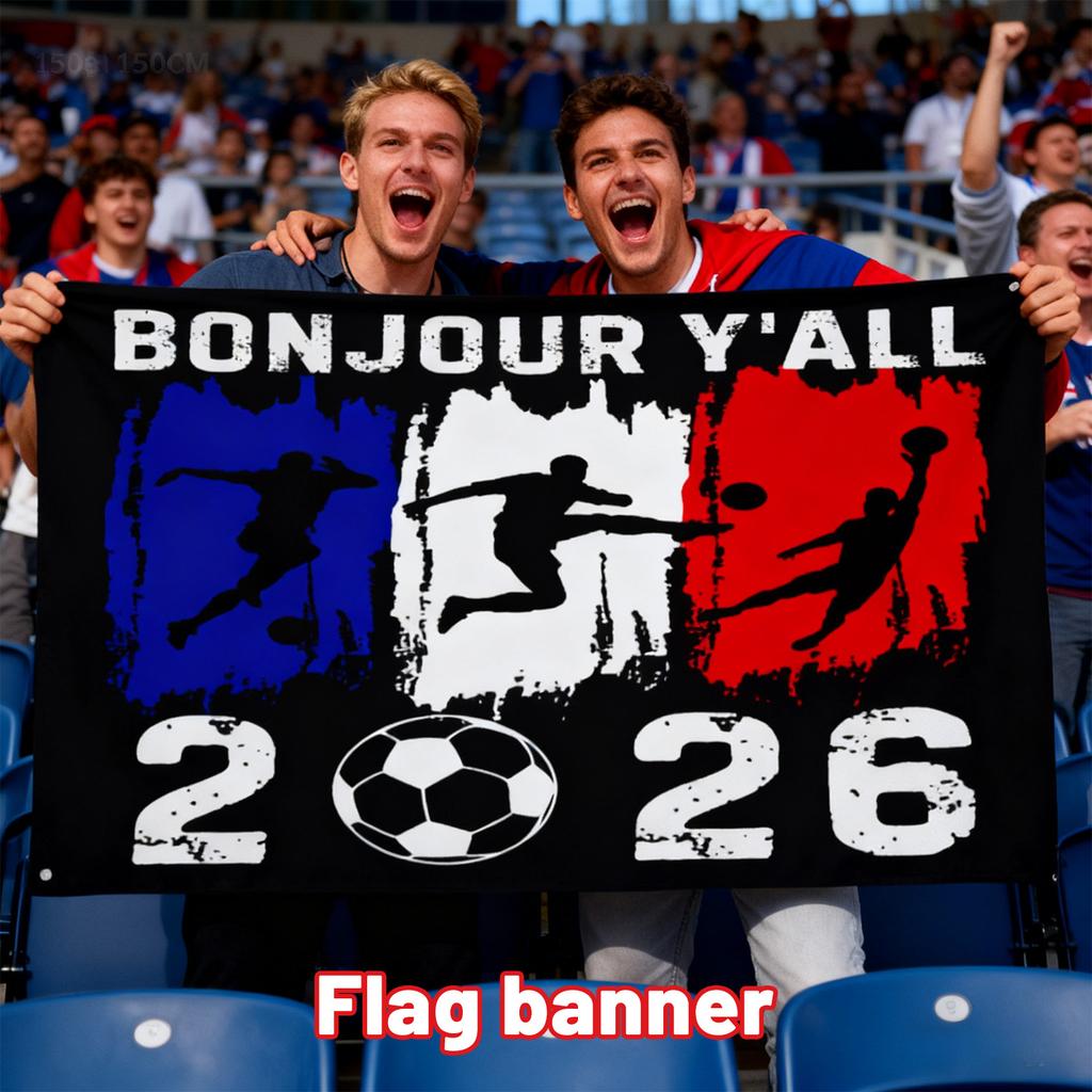 35FT World Flag French Fan Support Banner