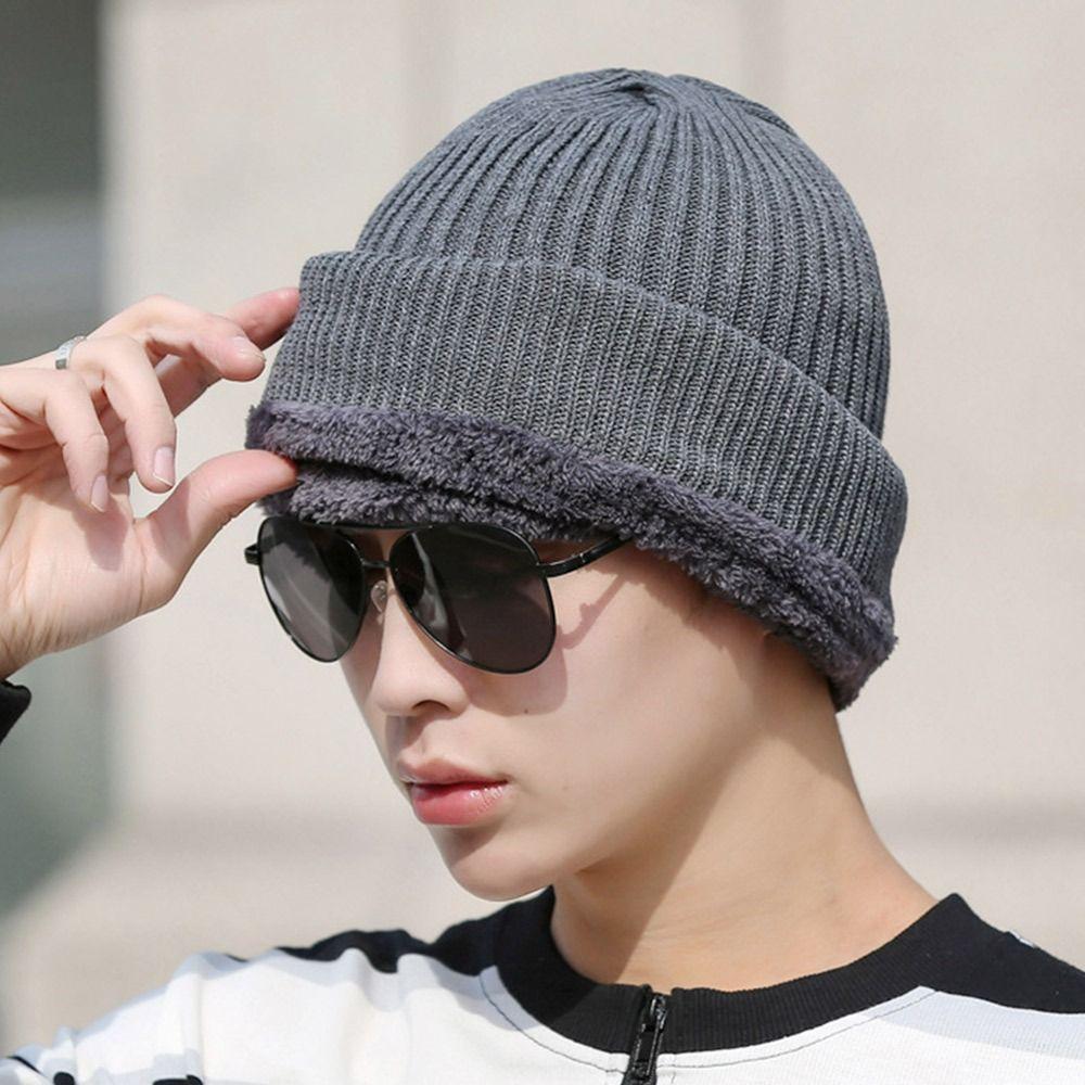 Thermal Beanie Hat Scarf Soft Knitted Hat Winter Balaclava  Men Women