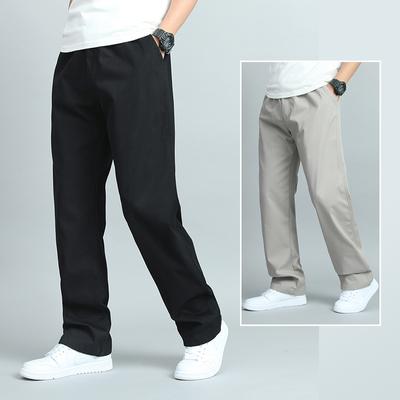 Spring and Summer Men's Casual Cotton Trousers Loose Fit Straight Pants Multi Pocket Big Man Long Pants Men's Jogger Pants