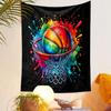 Colorful Basketball Splash Art Design Patterned Tapestry Decorative Wall Hanging, Home Bedroom Living Room Decor