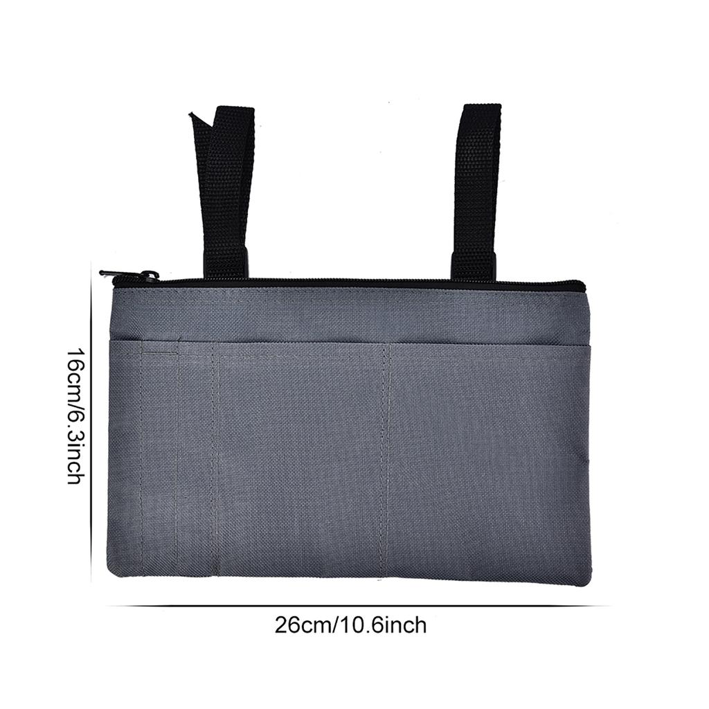 Waterproof Mobility Scooter Armrest Bag Wheelchair Shopping Travel Storage Bag Black