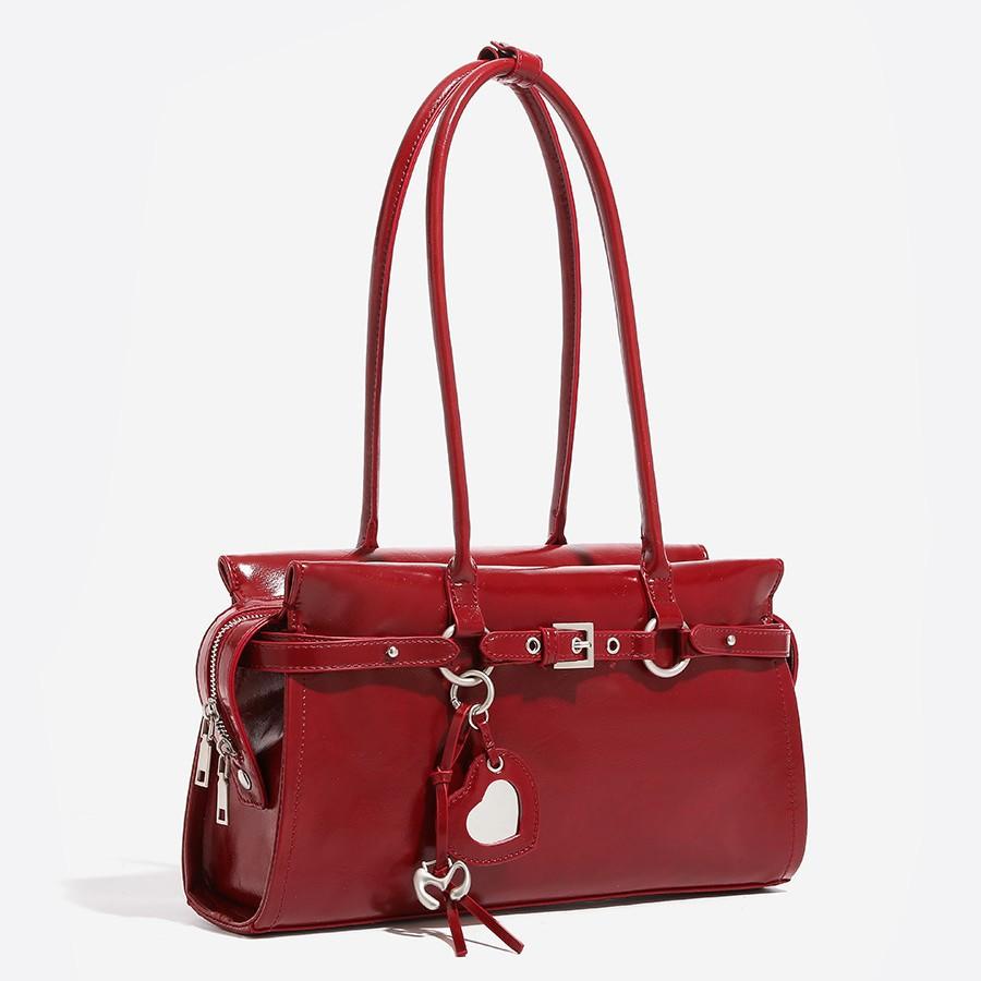 Ballet Heiress Red Sweet and Cool Armpit Bag, French Stick Bag, Bride's Wedding Bag, Winter New High-end Handbag, Shoulder Bag