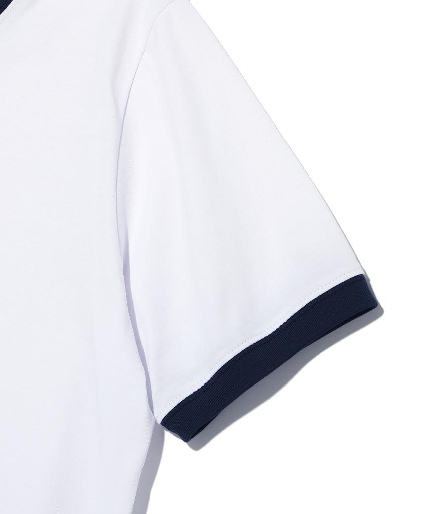 DISTN9NE Slim Fit Retroflow Ringer Short Sleeve T-Shirt White (Lp2Tf266-002)