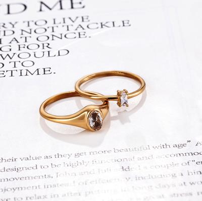 Simple Titanium Steel Ring Ring Ring Women Ring Women Do Not Fade Personality Zircon Ins