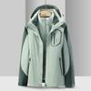 Autumn and Winter Three-in-one Two-piece Set, Windproof and Waterproof Outdoor Jacket, Women's Fleece Jacket, Thickened with Velvet