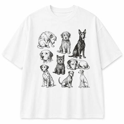 Vintage Dog Shirt 90s Retro Tattoo Style Y2K Dog Lover Graphic Tee
