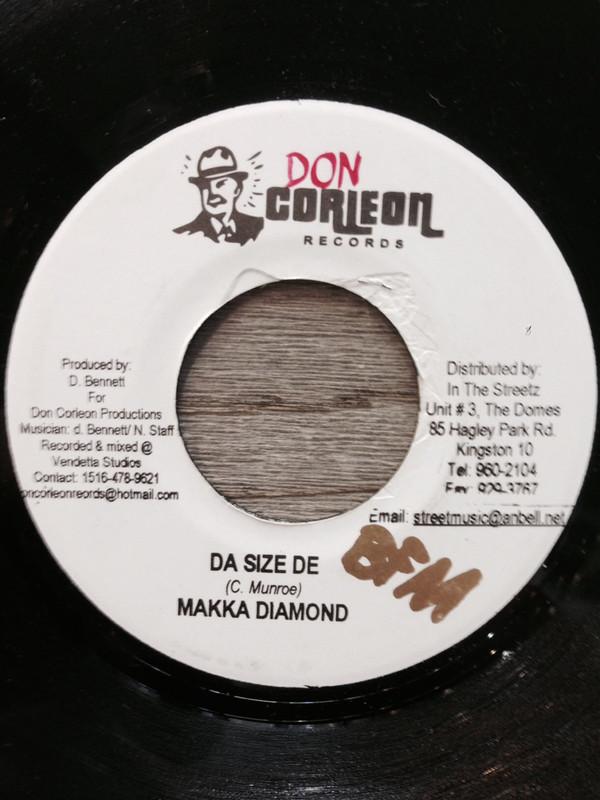 7inch Record MACKA DIAMOND - Da Size De NONE Don Corleon Rec Jamaica Reggae, Ska & Dub Used
