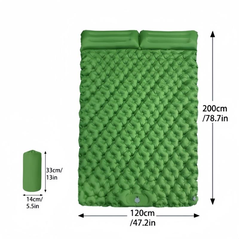 Outdoor Camping Inflatable Mattress Portable Travel Double Sleeping Tent Mat Ultralight Folding Air Mat Built-In Inflator Pump