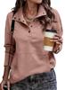 Autumn-Winter Women's Long Sleeve Buttoned Stand Collar Hoodie