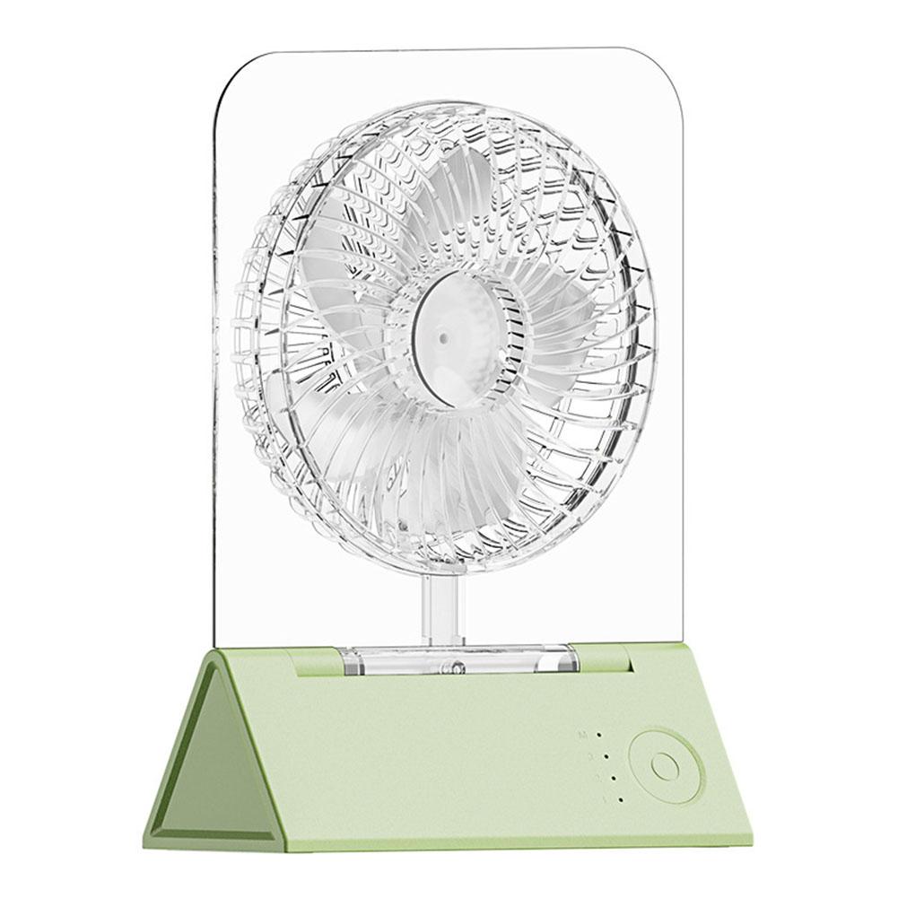 

Indoor Cooling Folding Desk Fan Quiet Colorful LED Fan Led Light Fan 192*140*60mm 3000mAh Battery 4-Speed Airflow зелёный