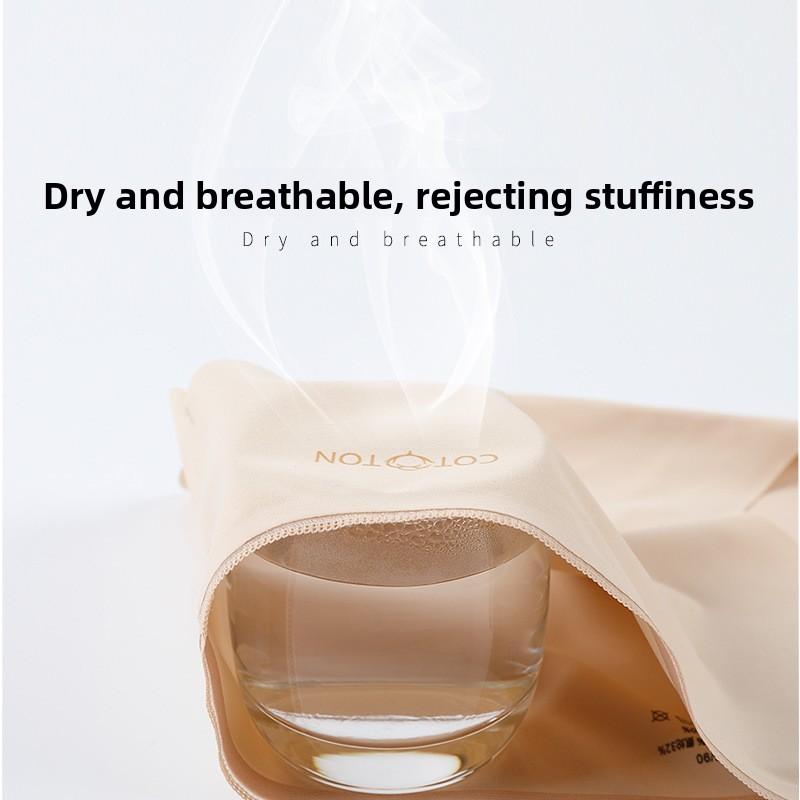 Female Spring and Summer Pure Cotton Antibacterial Crotch A Piece of Non  Trace High Stretch Briefs