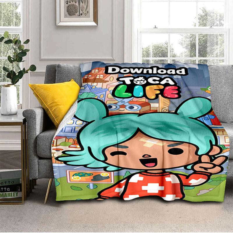 Vibrant World Of Toca Life Blanket Suitable for Sofas, Beds, Offices, And Camping - Perfect Gift for Halloween Christmas