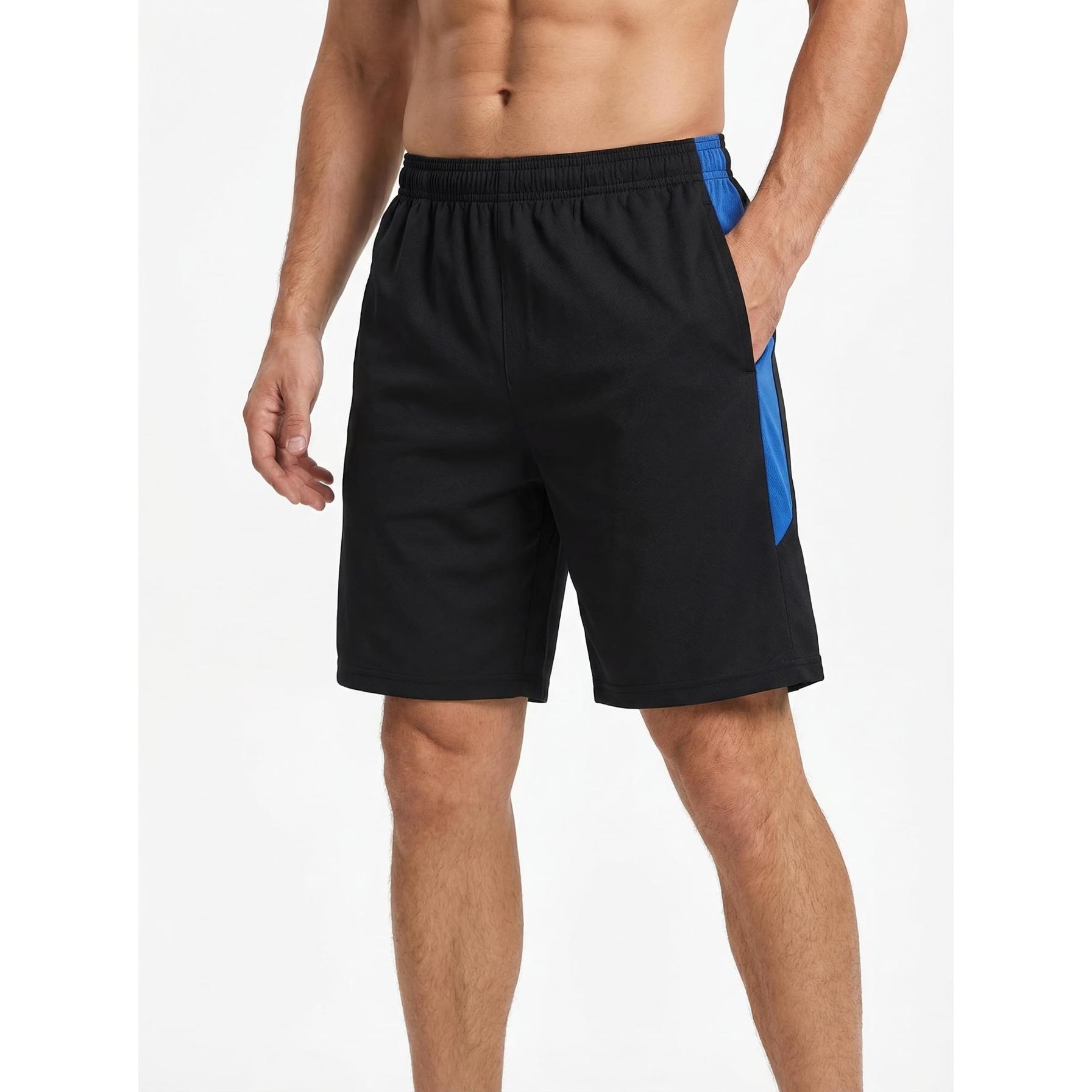 Men’s Summer Beach Shorts, Mesh Quick-Dry Basketball Shorts, Loose Fit Breathable Running Pants L синий