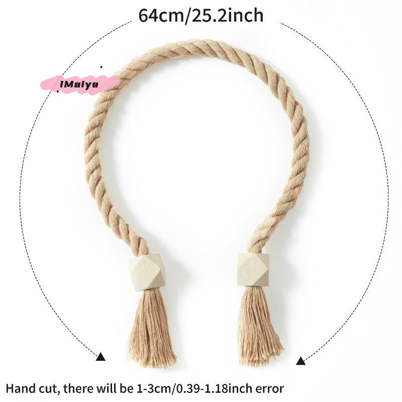 M-2Pcs Magnetic Wooden Tassel Window Curtain Curtain Holdbacks Bathroom Shower Curtain Accessories Home Decor Curtain Buckles