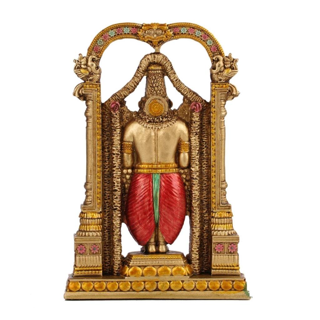 8" Tirupati Balaji Fine Metal Finish Idol Decorative Showpiece Handcrafted Tirupati Balaji Murti for Home Office and Gifting Purpose