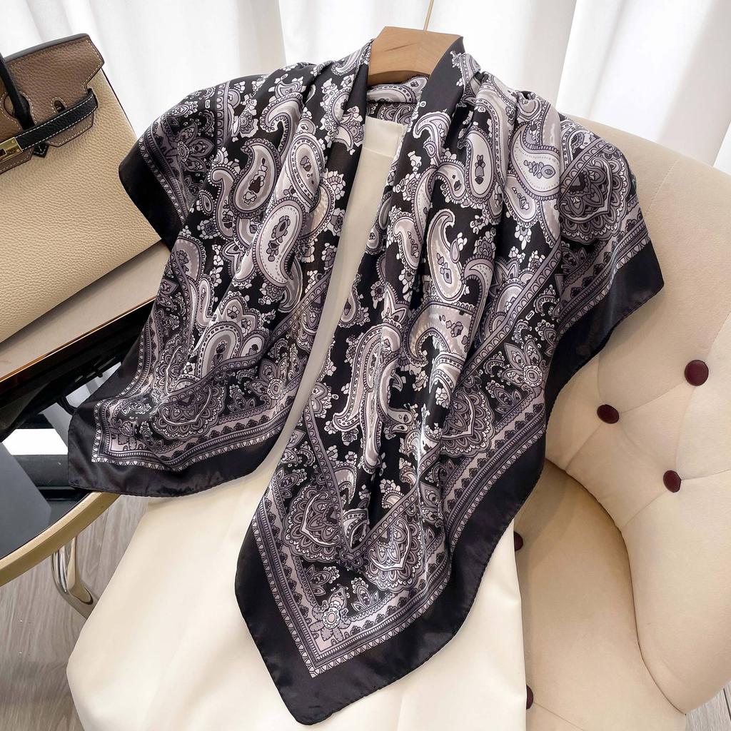 High-quality Luxurious Silk Scarves Headband Scarfs Neck Scarf For Women Chain Silk Scarf Women's Decorative Shawl