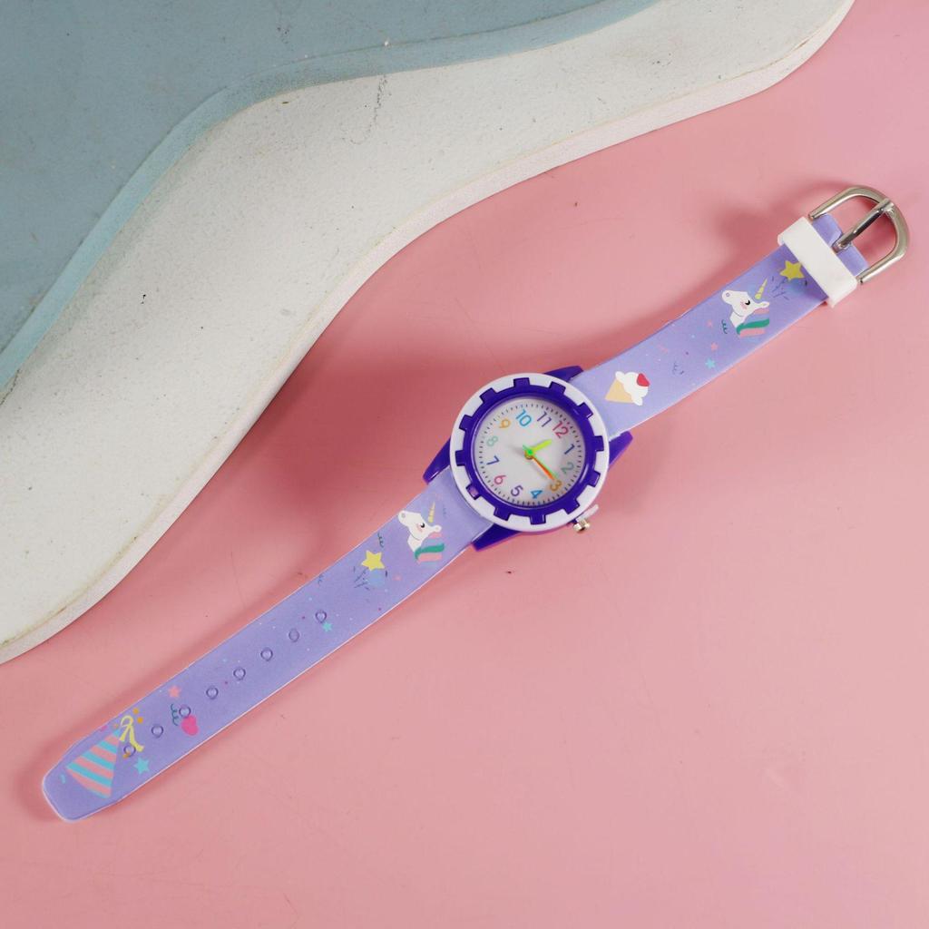 Charming Cartoon Kids’ Silicone Quartz Wristwatch with Creative Pointer Design