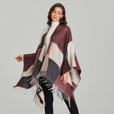 Șal eșarfă de damă nouă, modă retro, șal cald îngroșat cu fantă jacquard, pelerină fierbinte pentru comerț exterior