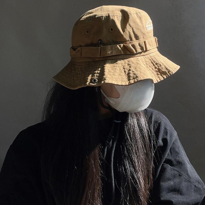 Japanese Washing Fisherman Hat Women's Work Style Retro Basin Hat Outdoor Camping Sun Hat Mountaineering Hat Men's Sun Protection Hat