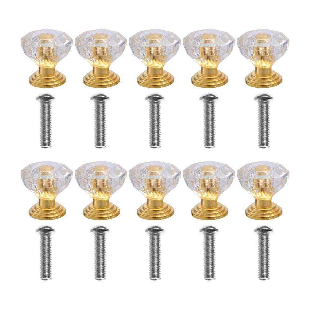 5/10PCS Transparent Diamond Shape Crystal Glass Cabinet Knob Jewelry Box Drawer Pull Handle Furniture Handle Hardware Supplies