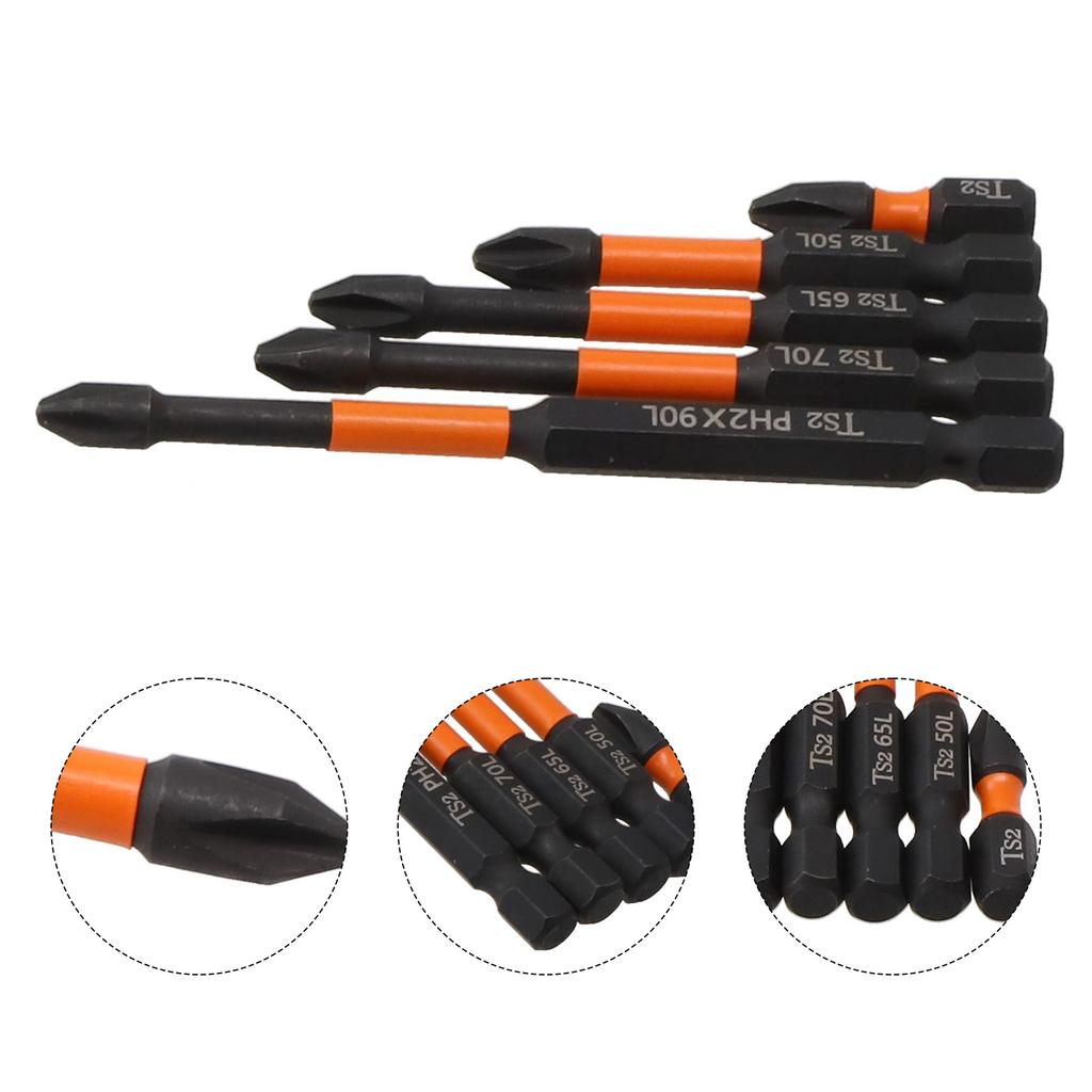 1/4Inch Hex Screwdriver Bits 5pcs 65mm Alloy Steel