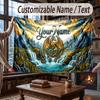 Dragon Theme Throw Blanket Custom Name Text Personalized Blanket Soft Cozy Blanket for Home Sofa Bed