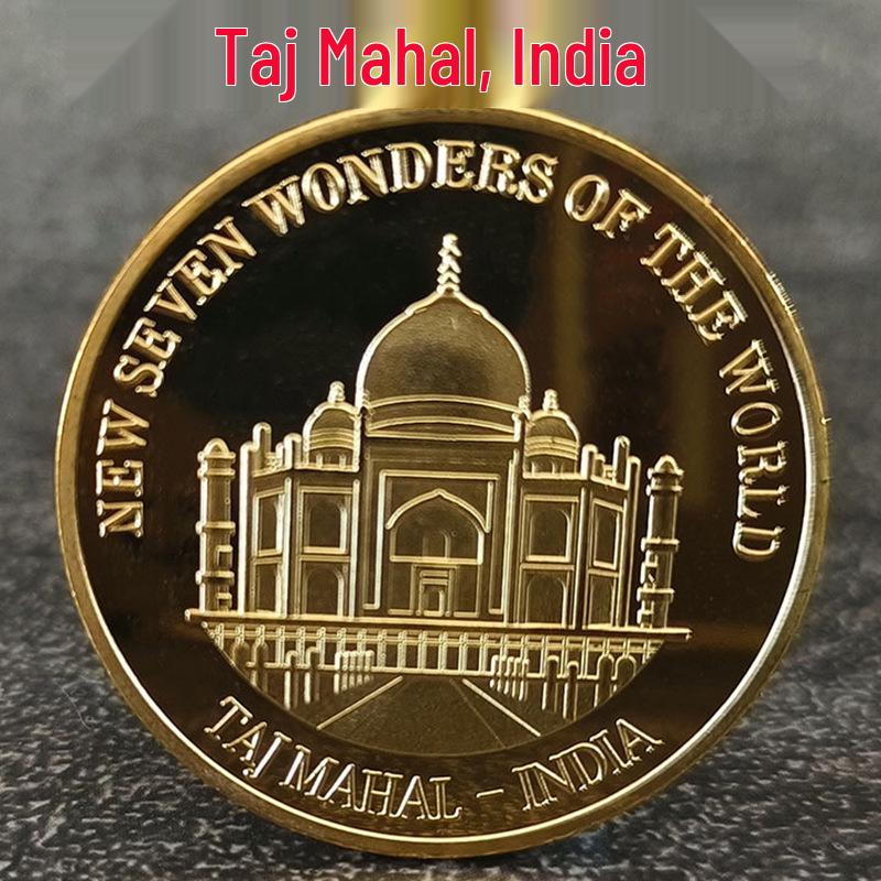 Seven Wonders Medals: Great Wall, Pyramid, Taj Mahal Commemorative Coins