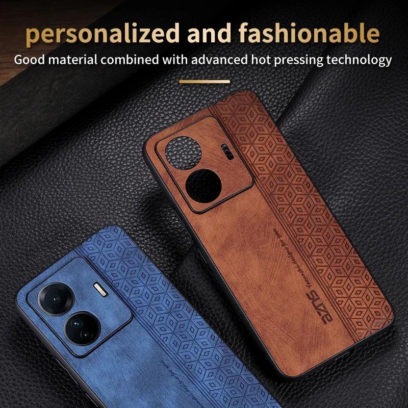 Luxury 3D Embossed Leather Case for Vivo S15 S16 S17 T1 Pro 15e 16e 17e Skin Feel Soft Edge Rugged Bumper Back Cover Funda
