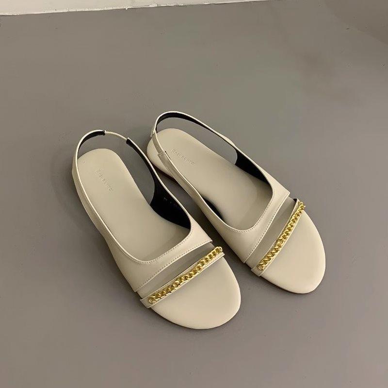 Women's Summer Sandals Luxury Artificial Leather Casual Barefoot For Women 2024 Comfortable Flats Outdoor Fashion Open Toe Shoes